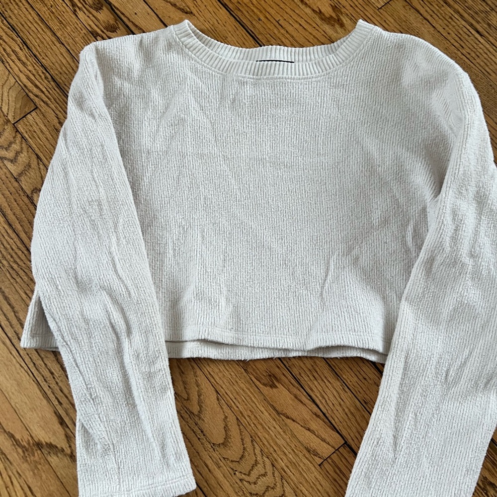 Zara Cream Ribbed Knit Top